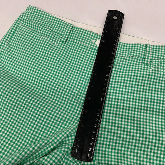 Talbots Perfect Skimmer Pants Woman  10P Gingham Green White Pockets Travel Work - Picture 9 of 10
